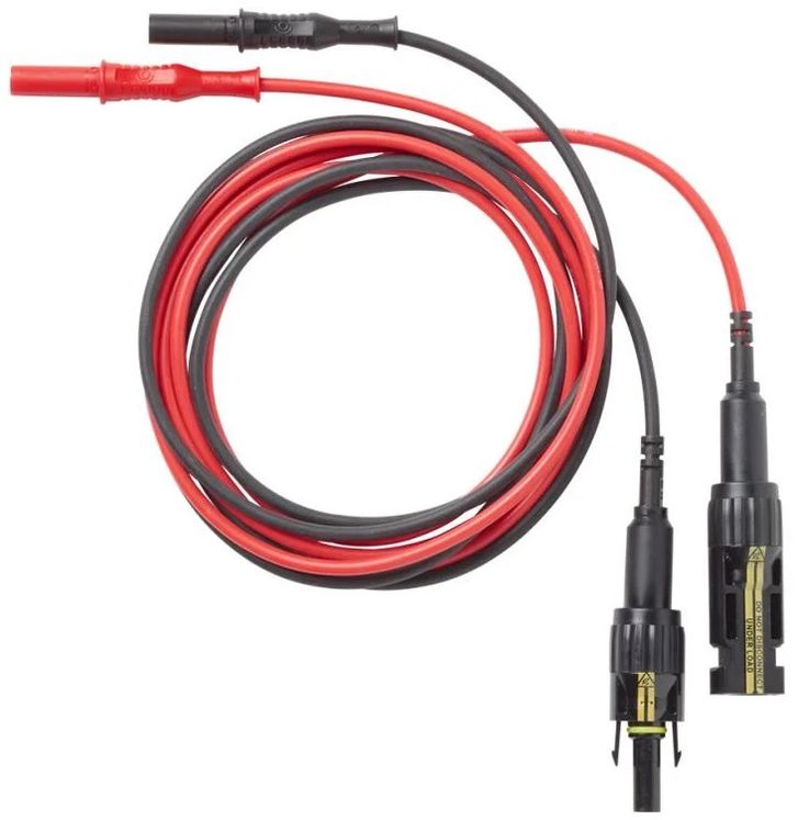 Jeu de 2 cordons de mesure MC4 vers bananes 4mm - 1000V, 20A - 1 noir, 1 rouge - 1.5m