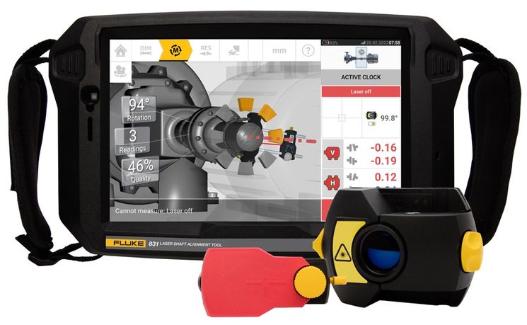 Outil laser d'alignement d'arbres en rotation par laser
